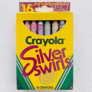 Vintage 1990 Crayola Silver Swirls Crayons NEW RARE